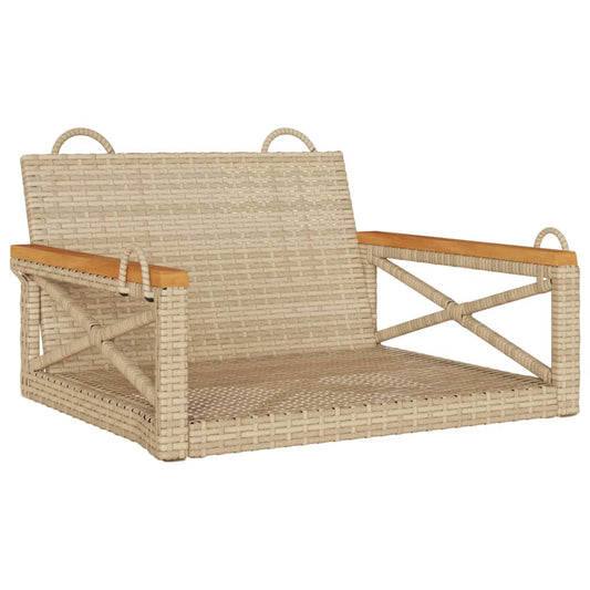 vidaXL Tuinbanken Schommelbank 63x62x40 cm poly rattan beige