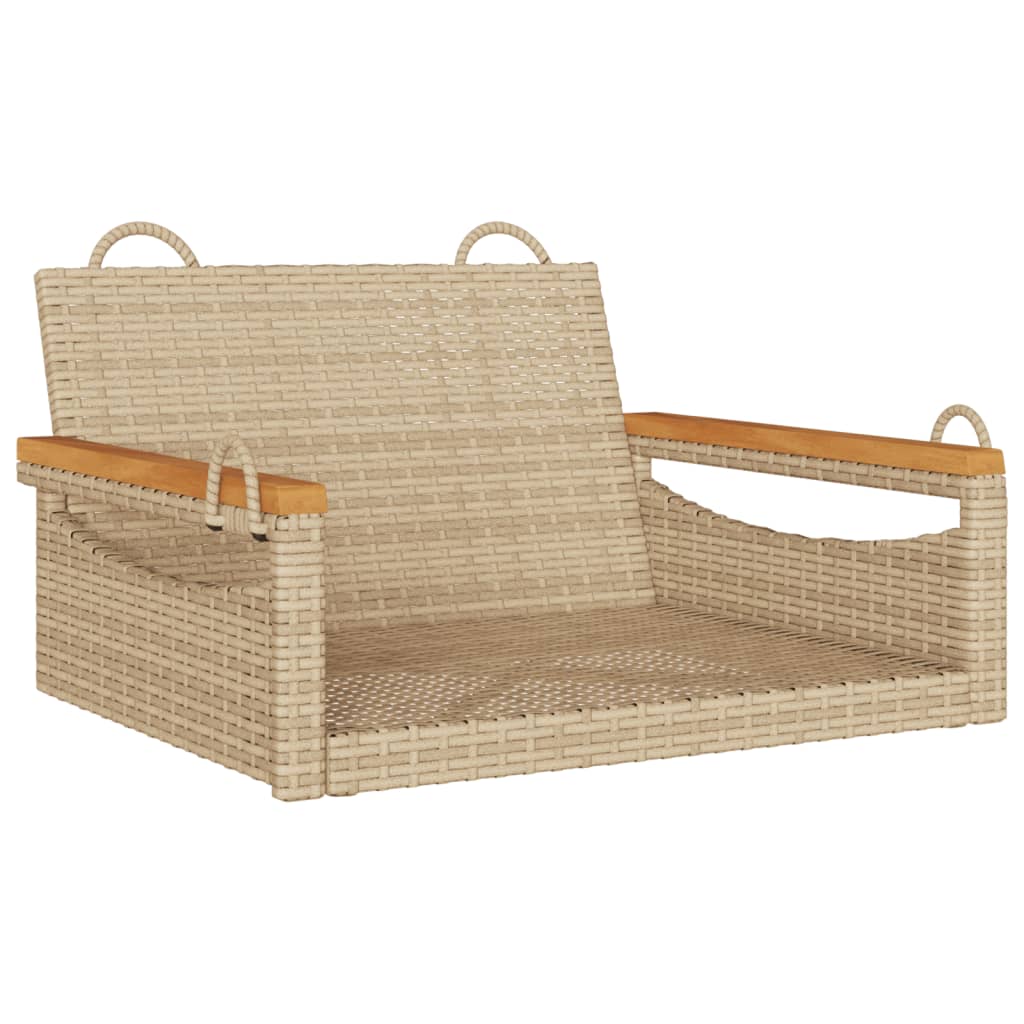 vidaXL Tuinbanken Schommelbank 63x62x40 cm poly rattan beige