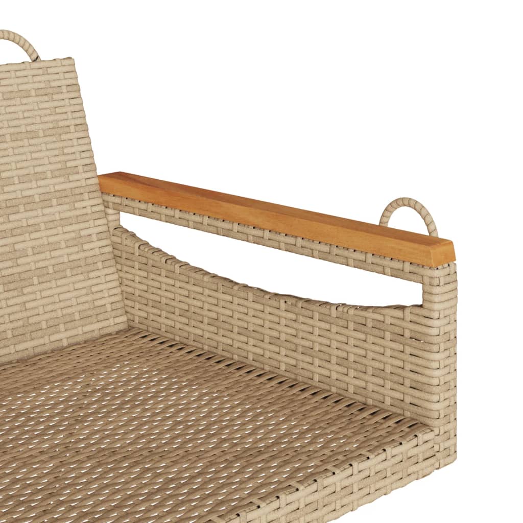 vidaXL Tuinbanken Schommelbank 63x62x40 cm poly rattan beige