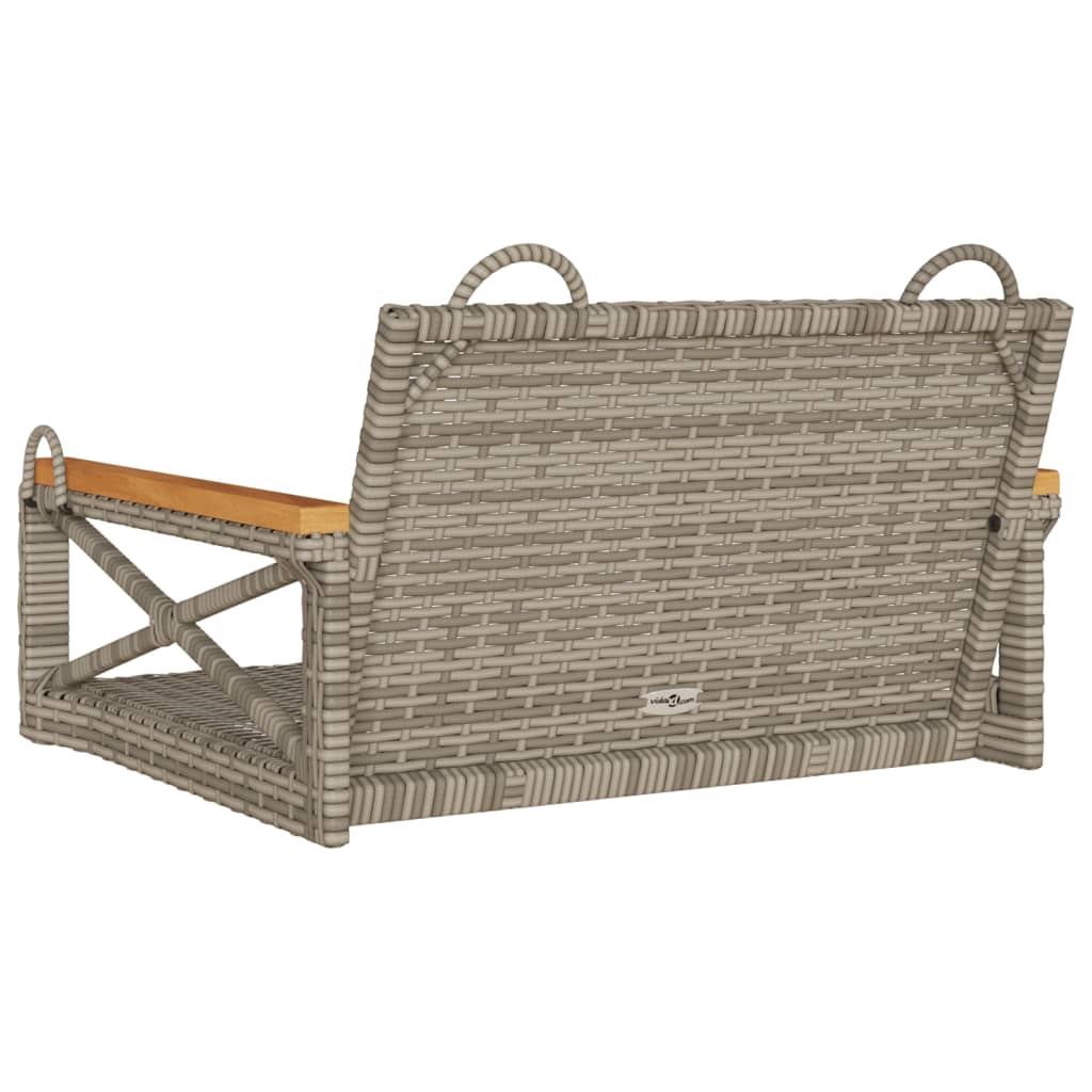 vidaXL Tuinbanken Schommelbank 63x62x40 cm poly rattan grijs