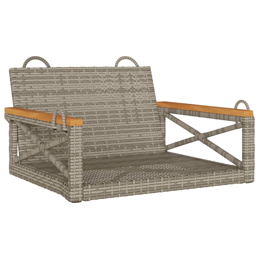 vidaXL Tuinbanken Schommelbank 63x62x40 cm poly rattan grijs