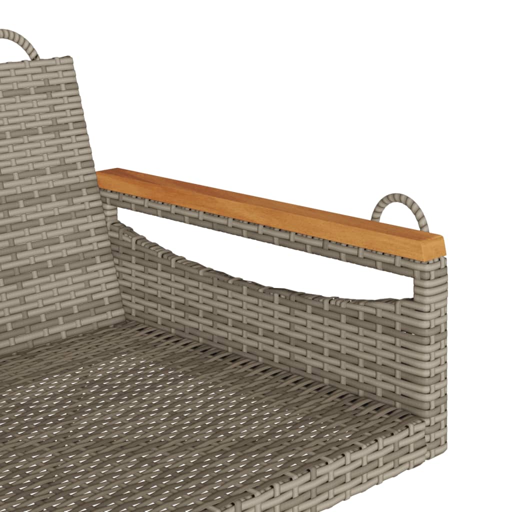 vidaXL Tuinbanken Schommelbank 63x62x40 cm poly rattan grijs