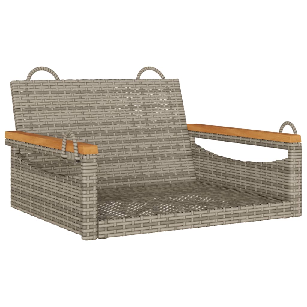 vidaXL Tuinbanken Schommelbank 63x62x40 cm poly rattan grijs