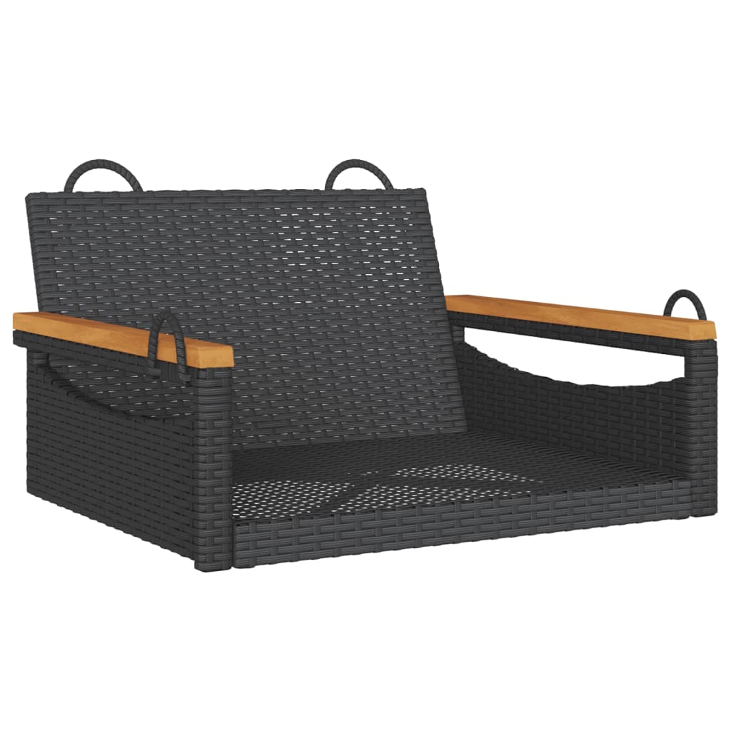 vidaXL Tuinbanken Schommelbank 63x62x40 cm poly rattan zwart