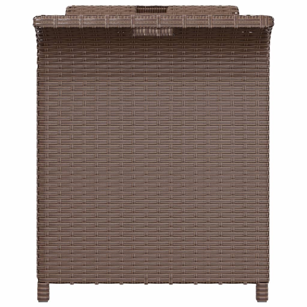 vidaXL Tuinbanken Tuinbank met kussen 116x46x57 cm poly rattan bruin