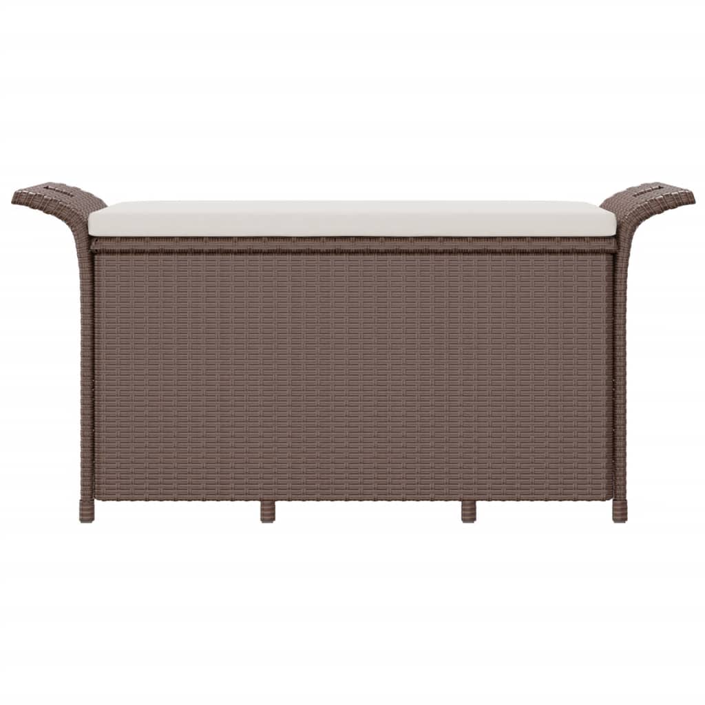 vidaXL Tuinbanken Tuinbank met kussen 116x46x57 cm poly rattan bruin