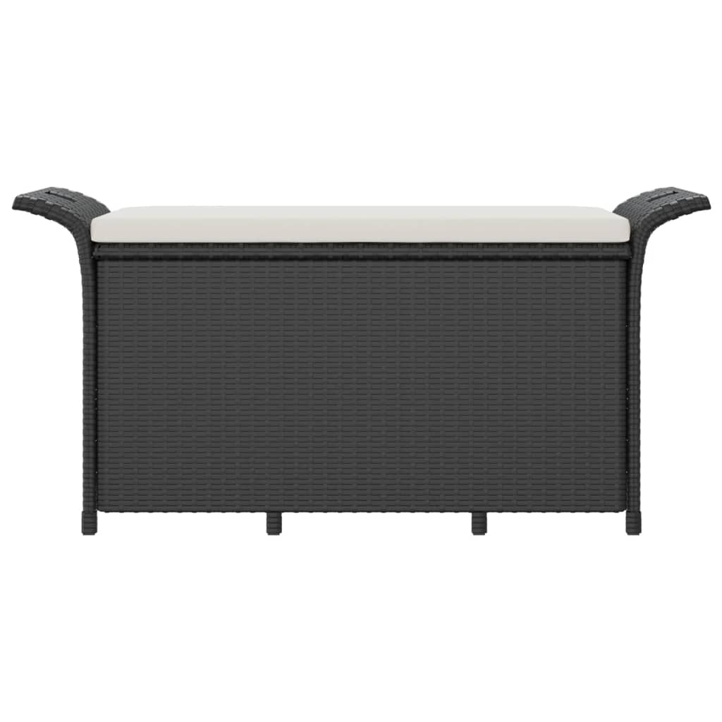 vidaXL Tuinbanken Tuinbank met kussen 116x46x57 cm poly rattan zwart