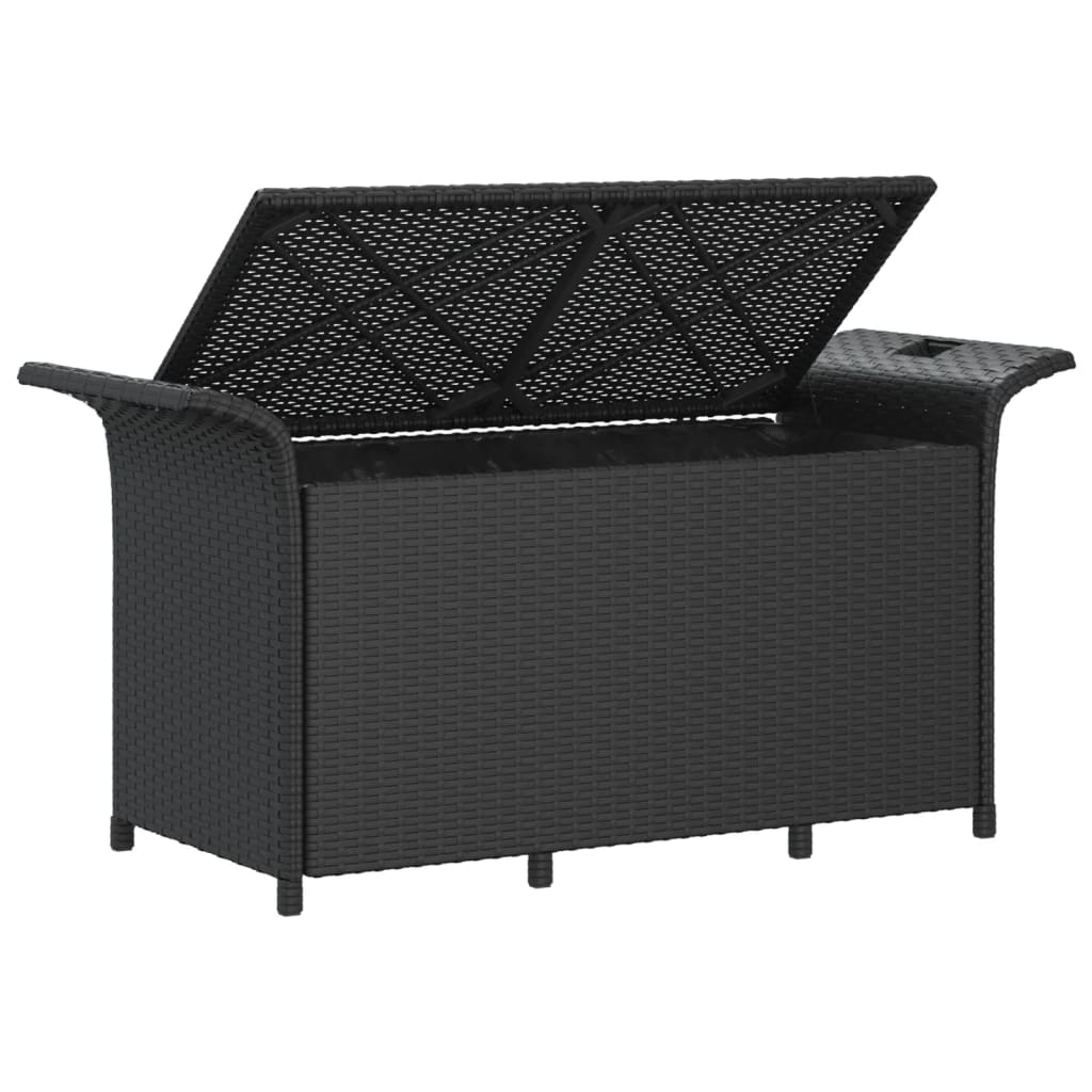 vidaXL Tuinbanken Tuinbank met kussen 116x46x57 cm poly rattan zwart