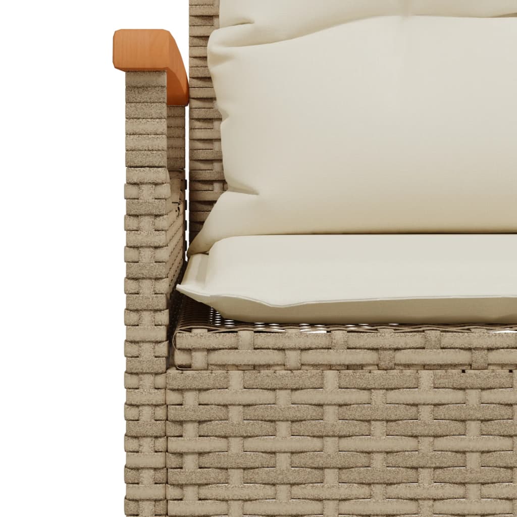 vidaXL Tuinbanken Tuinbank met kussens 116x62,5x74 cm poly rattan beige