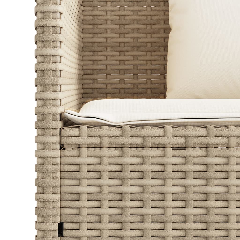 vidaXL Tuinbanken Tuinbank met kussens poly rattan beige