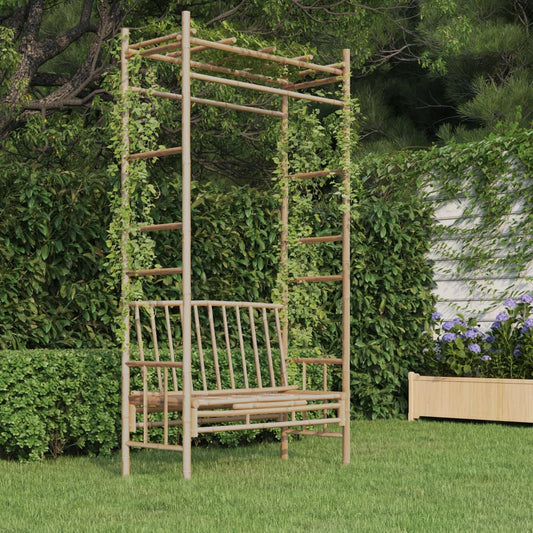 vidaXL Tuinbanken Tuinbank met pergola 116 cm bamboe