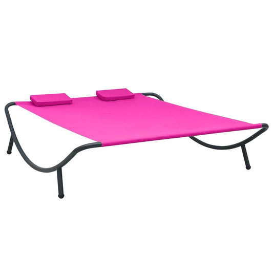 vidaXL Tuinbedden Loungebed stof roze