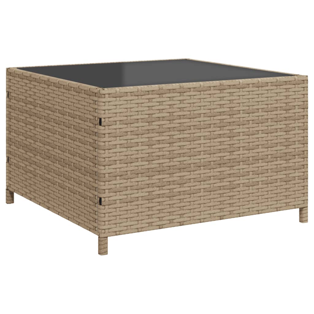 vidaXL Tuinsets Tuinbank met tafel en kussens L-vormig poly rattan beige