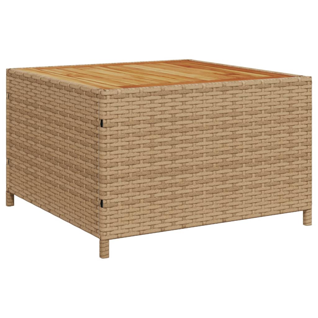 vidaXL Tuinsets Tuinbank met tafel en kussens L-vormig poly rattan beige