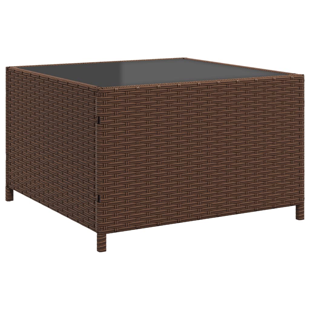 vidaXL Tuinsets Tuinbank met tafel en kussens L-vormig poly rattan bruin