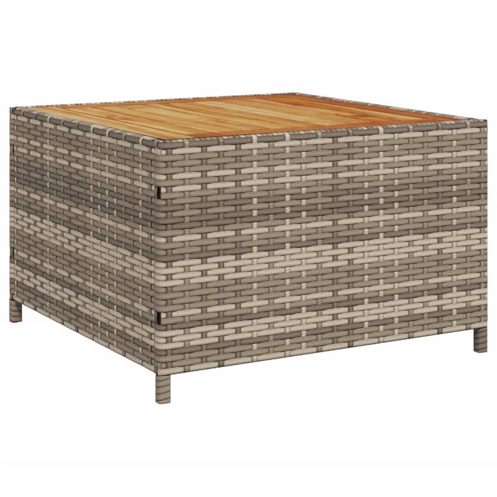 vidaXL Tuinsets Tuinbank met tafel en kussens L-vormig poly rattan grijs