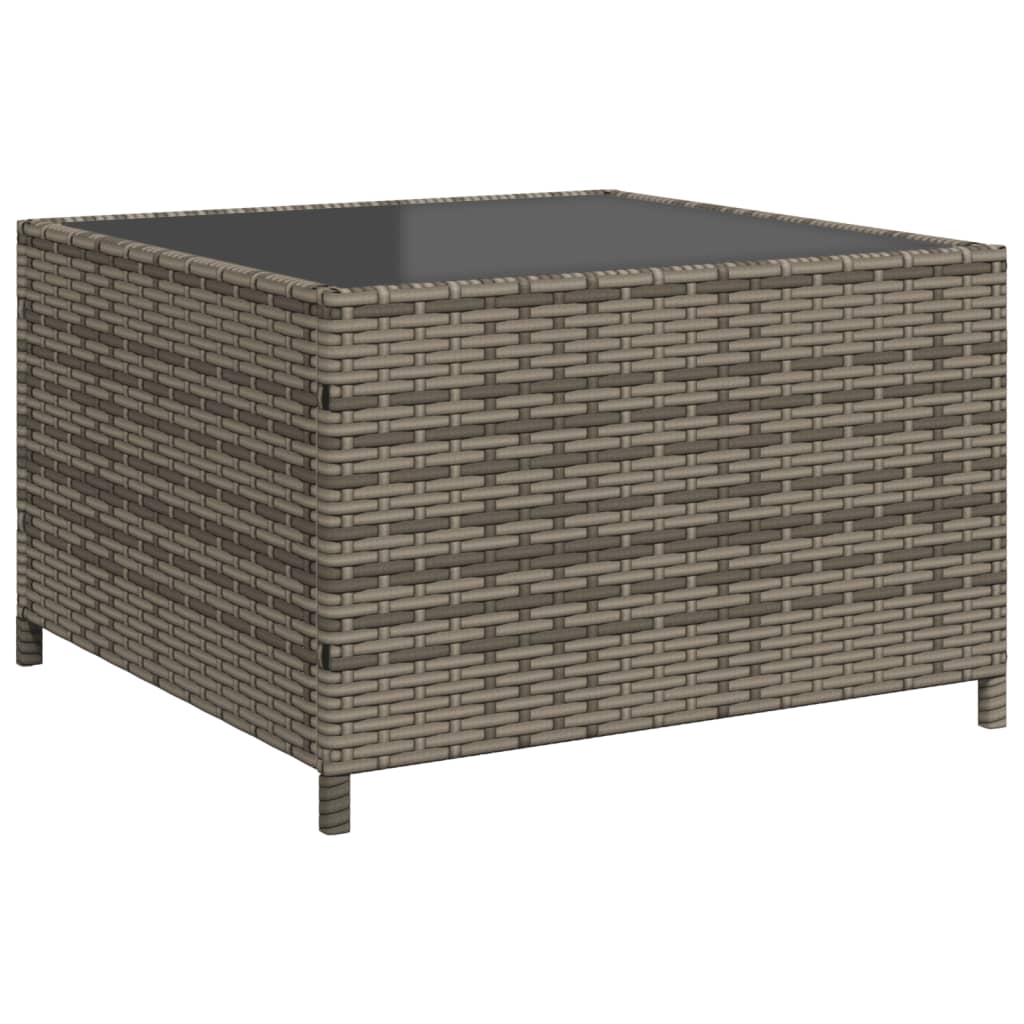 vidaXL Tuinsets Tuinbank met tafel en kussens L-vormig poly rattan grijs