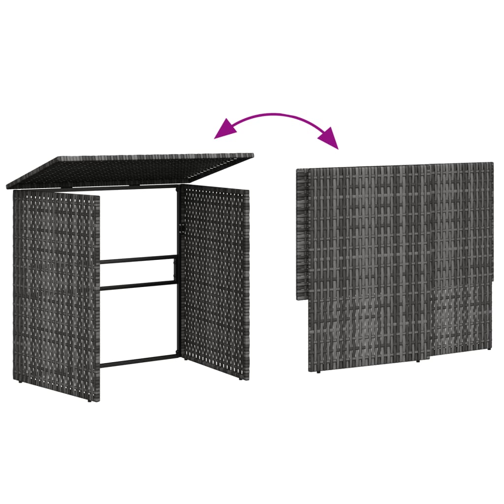 vidaXL Tuinsets Tuinbank met tafel en kussens L-vormig poly rattan grijs