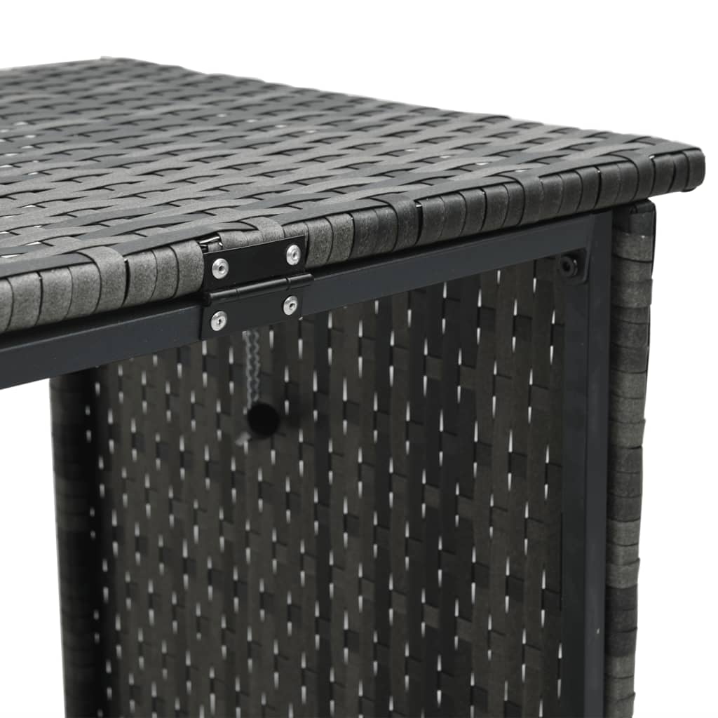 vidaXL Tuinsets Tuinbank met tafel en kussens L-vormig poly rattan grijs