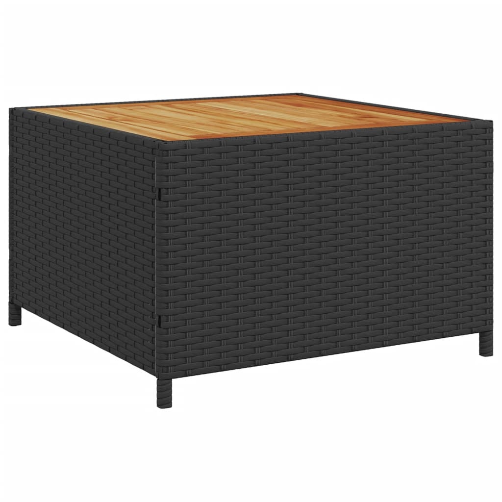 vidaXL Tuinsets Tuinbank met tafel en kussens L-vormig poly rattan zwart