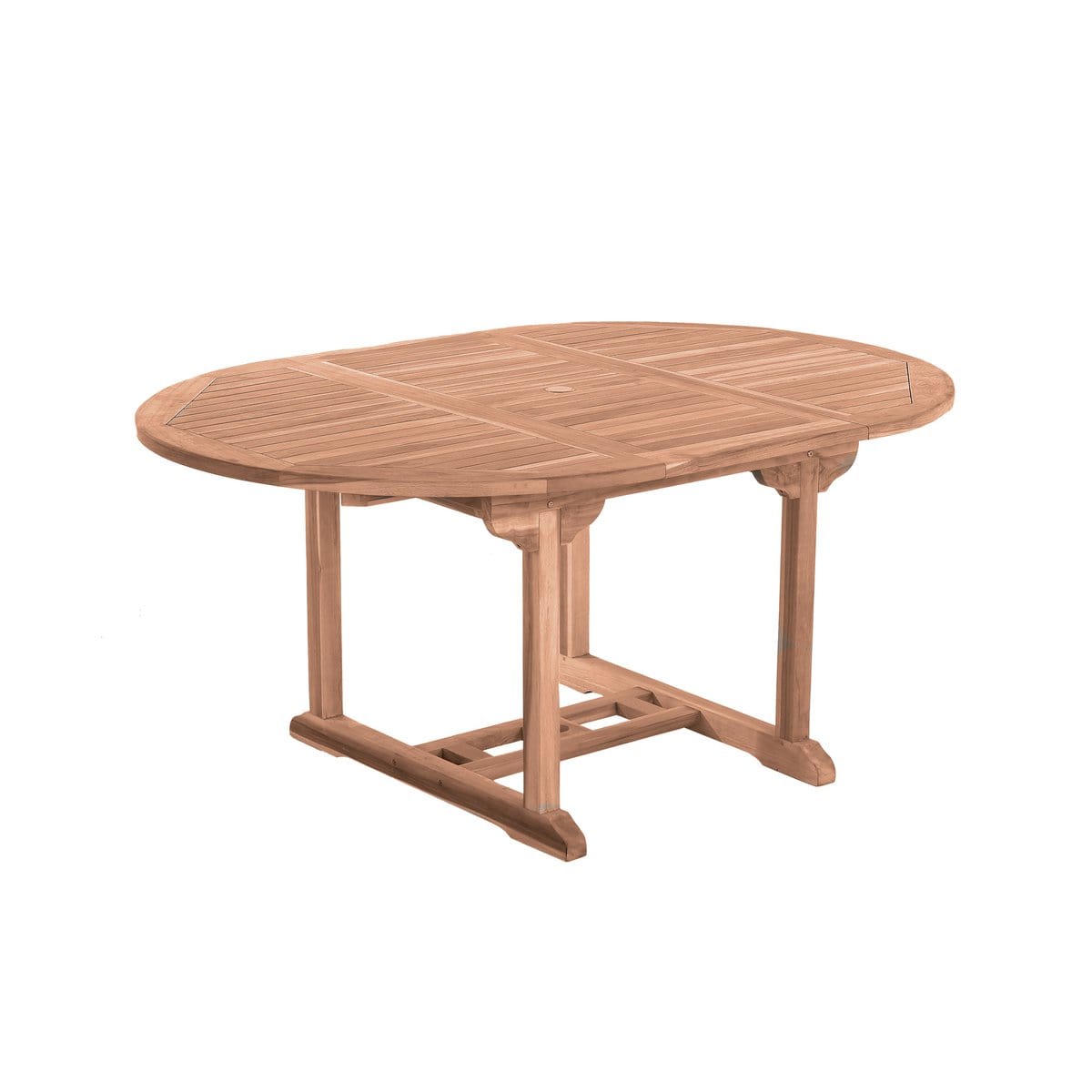 Moebilia Tuintafel, 120 cm rond, uitschuifbaar, teak