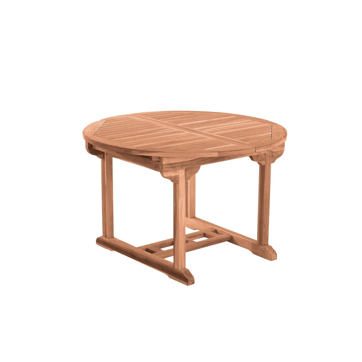 Moebilia Tuintafel, 120 cm rond, uitschuifbaar, teak