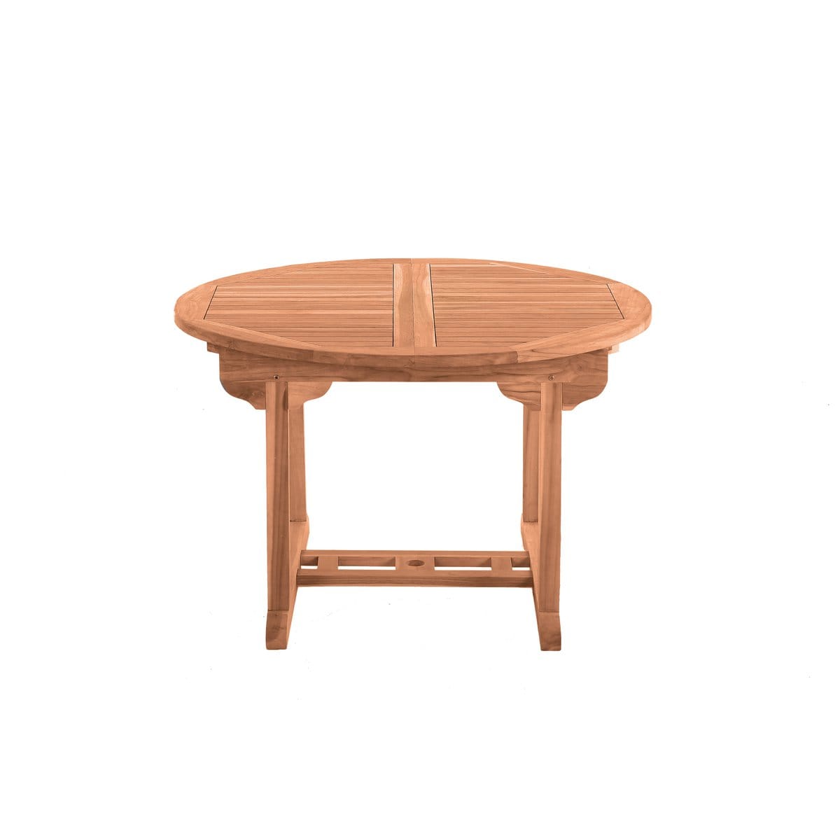 Moebilia Tuintafel, 120 cm rond, uitschuifbaar, teak