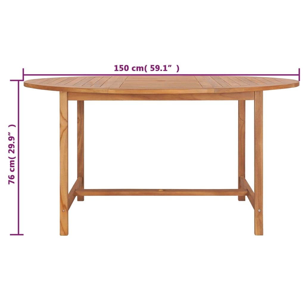 vidaXL Tuintafels Tuintafel 150x76 cm massief teakhout