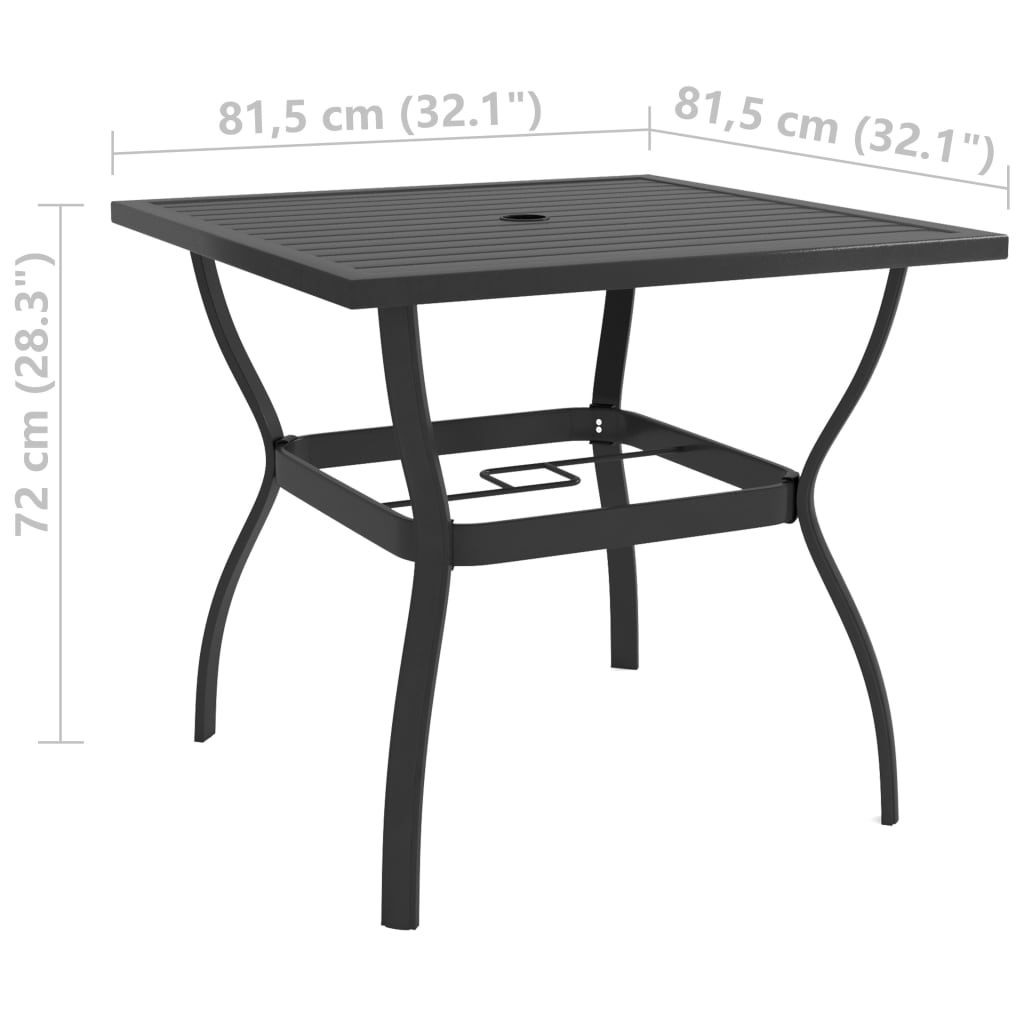 vidaXL Tuintafels Tuintafel 81,5x81,5x72 cm staal antraciet