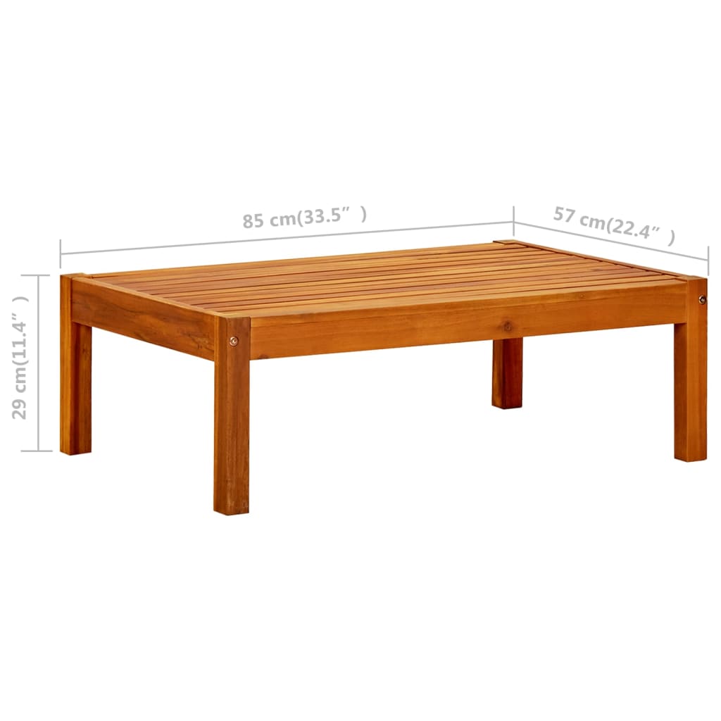 vidaXL Tuintafels Tuintafel 85x57x29 cm massief acaciahout