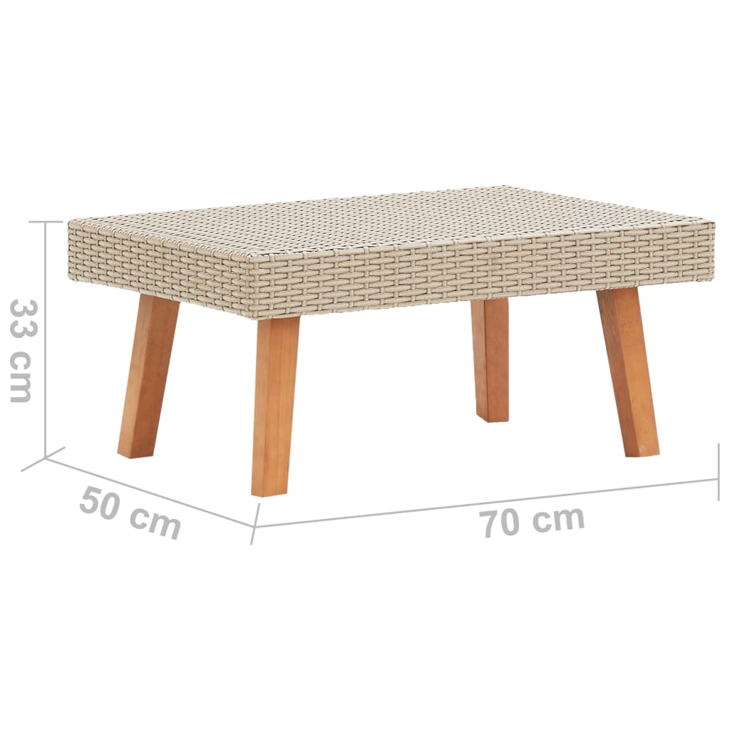 vidaXL Tuintafels Tuintafel poly rattan beige