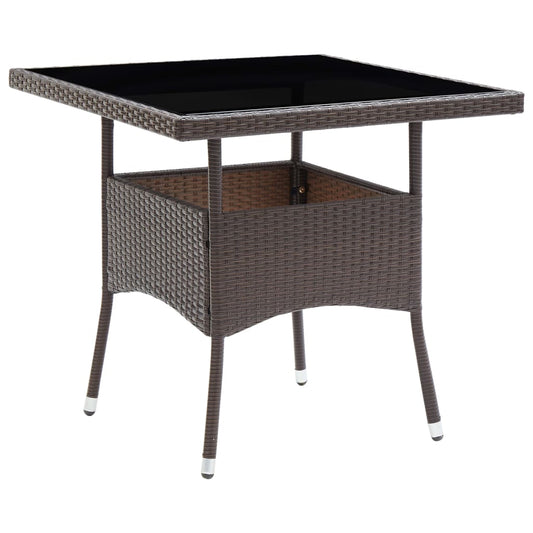 vidaXL Tuintafels Tuintafel poly rattan bruin