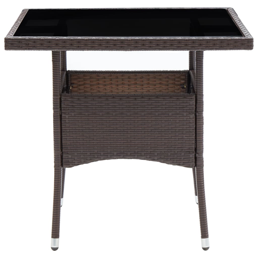 vidaXL Tuintafels Tuintafel poly rattan bruin