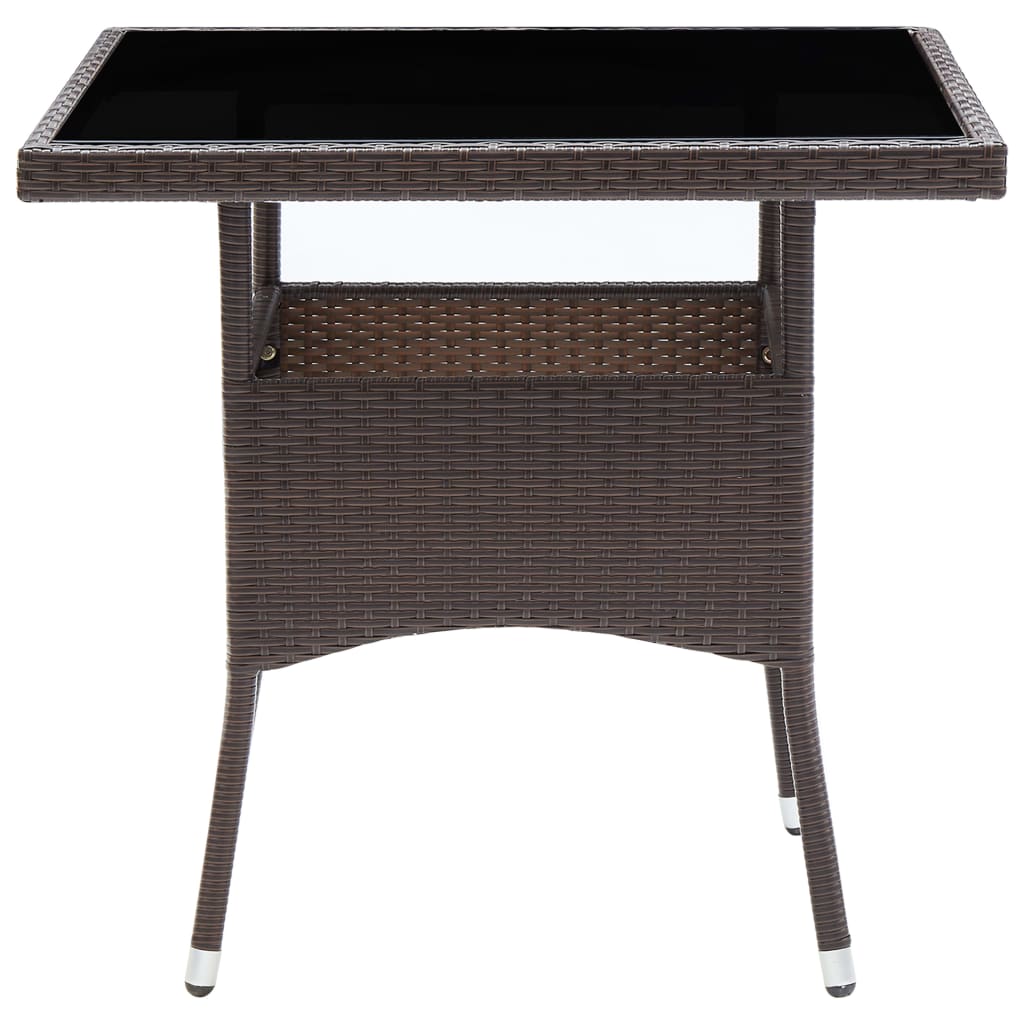 vidaXL Tuintafels Tuintafel poly rattan bruin