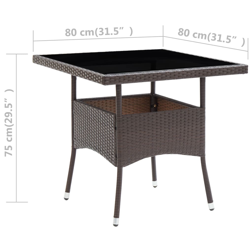 vidaXL Tuintafels Tuintafel poly rattan bruin