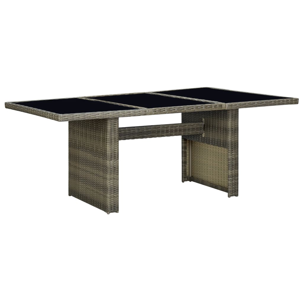 vidaXL Tuintafels Tuintafel poly rattan en gehard glas bruin