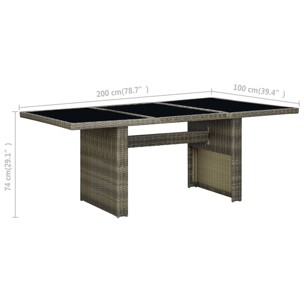 vidaXL Tuintafels Tuintafel poly rattan en gehard glas bruin