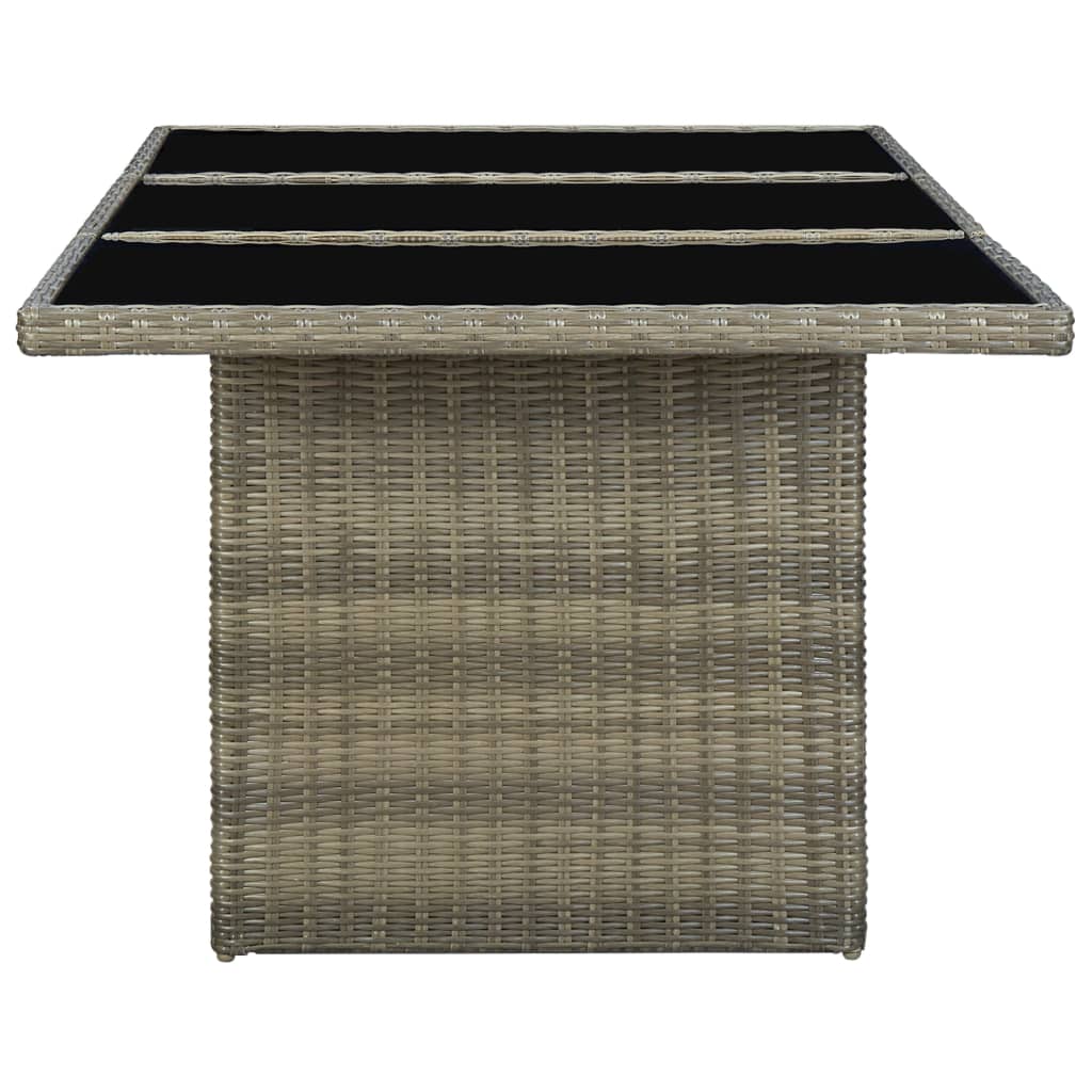 vidaXL Tuintafels Tuintafel poly rattan en gehard glas bruin