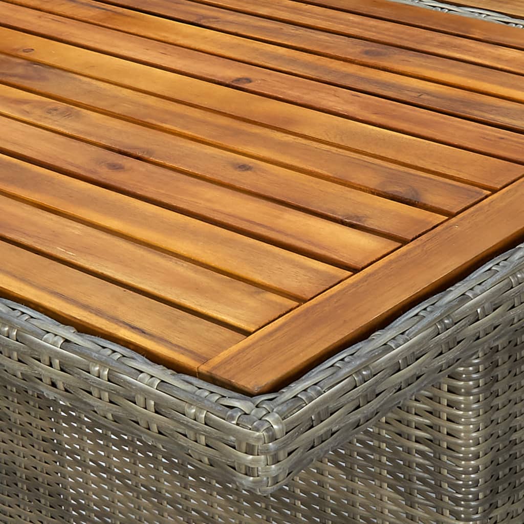 vidaXL Tuintafels Tuintafel poly rattan en massief acaciahout bruin