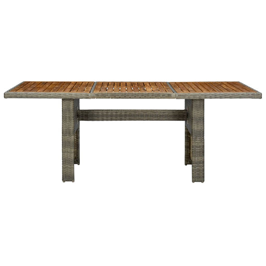 vidaXL Tuintafels Tuintafel poly rattan en massief acaciahout bruin