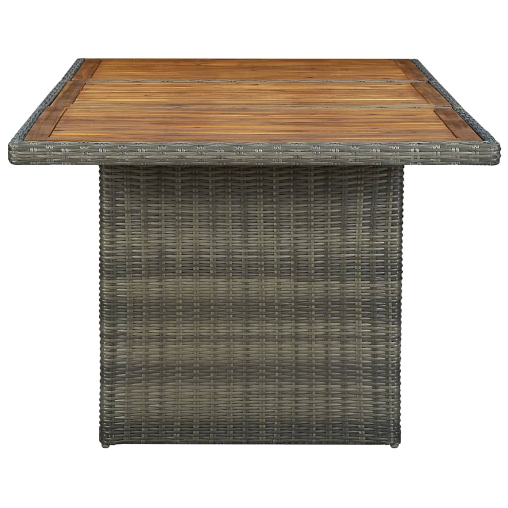 vidaXL Tuintafels Tuintafel poly rattan en massief acaciahout bruin