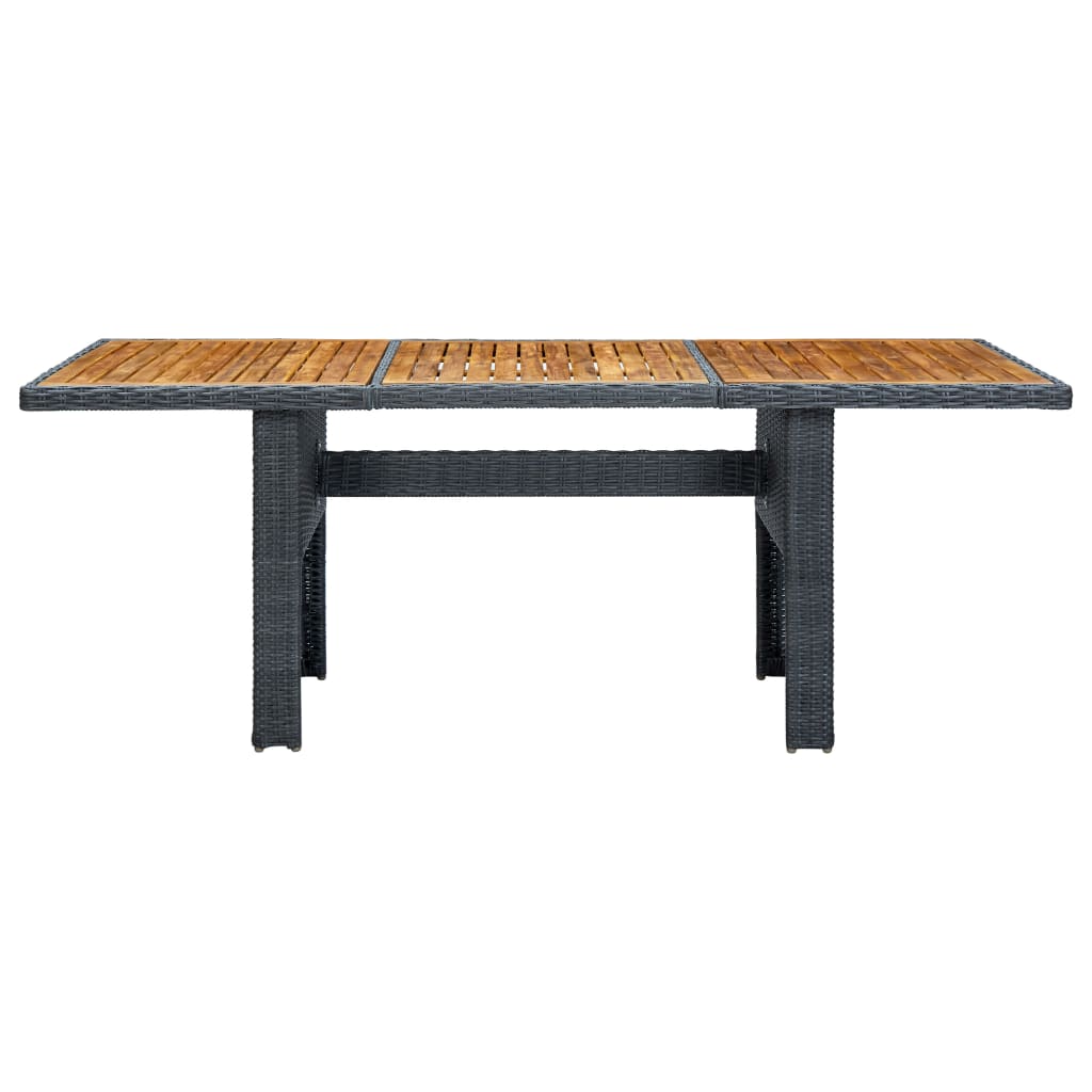 vidaXL Tuintafels Tuintafel poly rattan en massief acaciahout donkergrijs