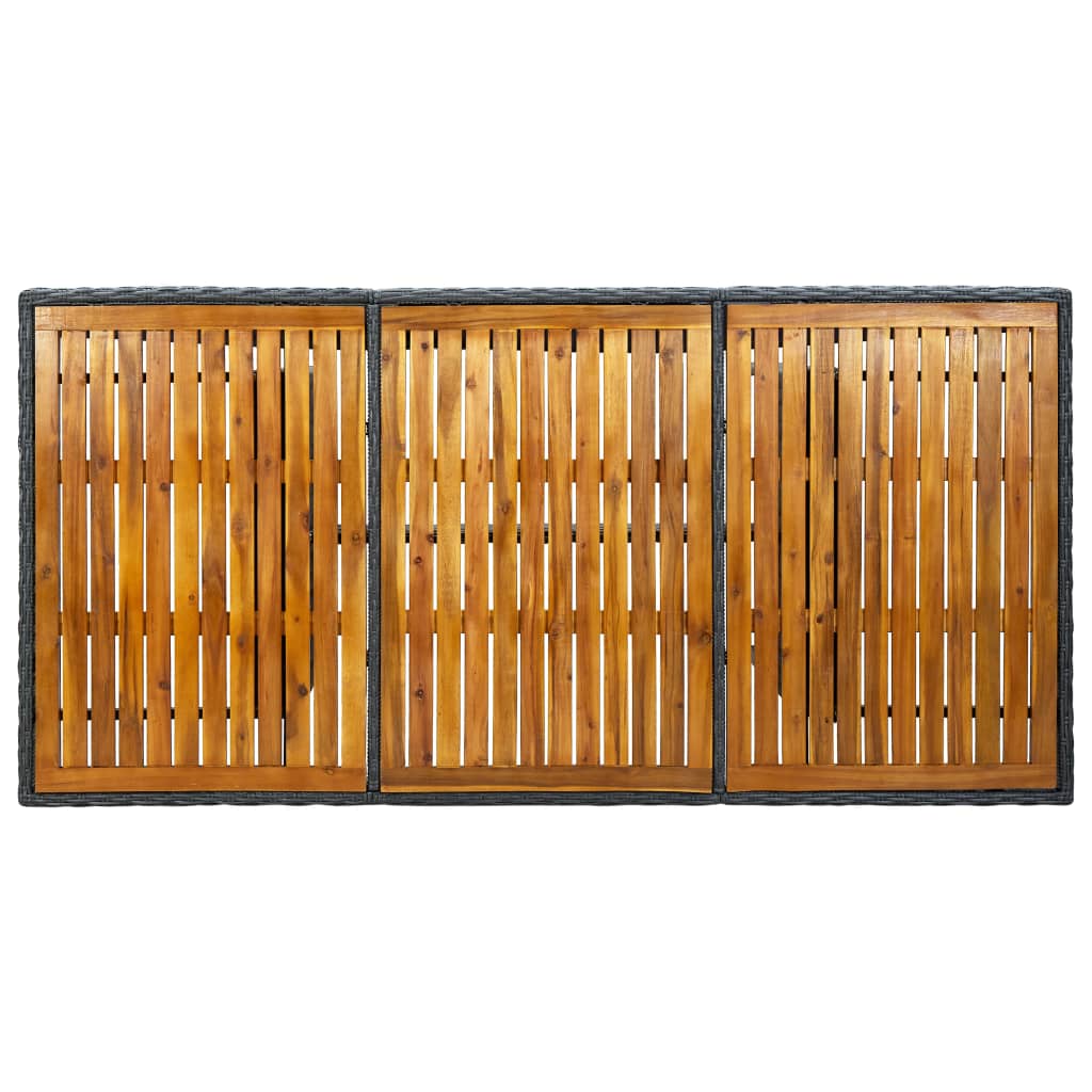 vidaXL Tuintafels Tuintafel poly rattan en massief acaciahout donkergrijs