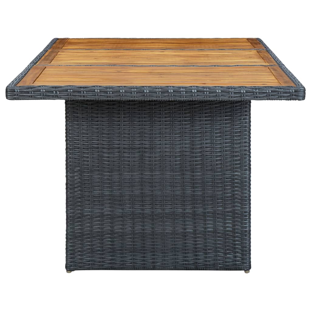 vidaXL Tuintafels Tuintafel poly rattan en massief acaciahout donkergrijs