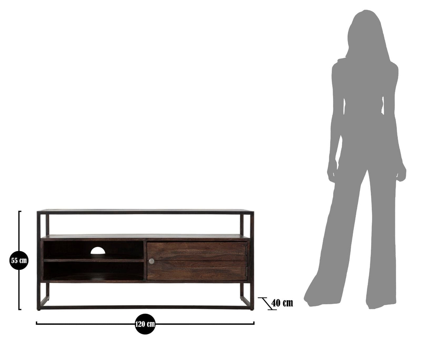 Mauro Ferretti TV HOLDER BURN CM 120X40X55 (LEGNO DI ACACIA NILOTICA)