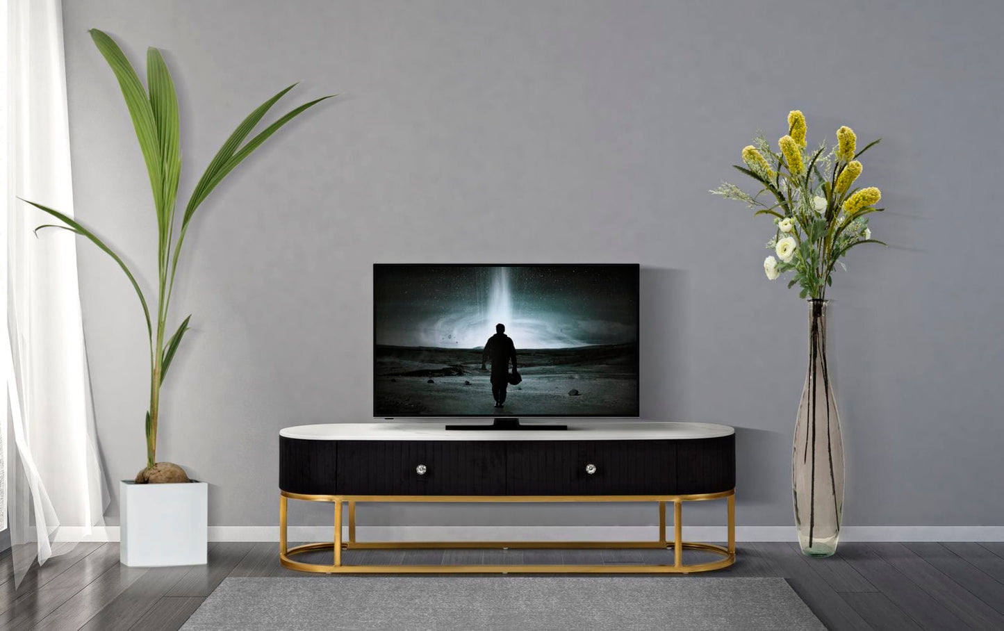 Mauro Ferretti TV HOLDER MONTPELLIER BLACK CM 150X42X45