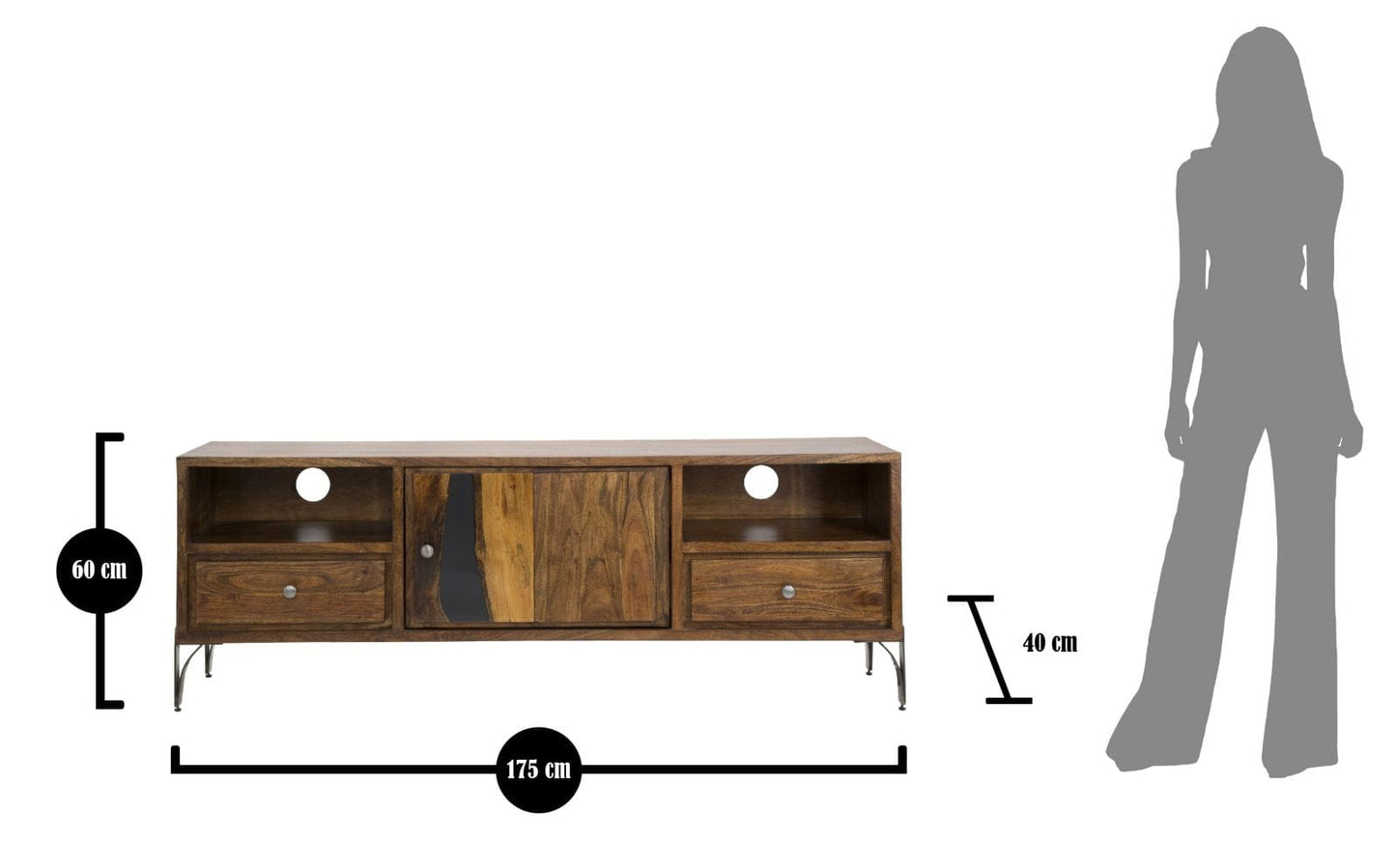 Mauro Ferretti TV HOLDER MUSTANG CM 175X40X60 (LEGNO DI ACACIA NILOTICA)