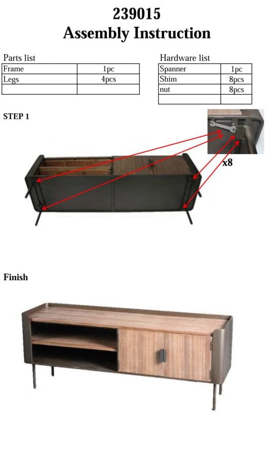 Mauro Ferretti TV/HOLDER TORONTO CM 150X42X58