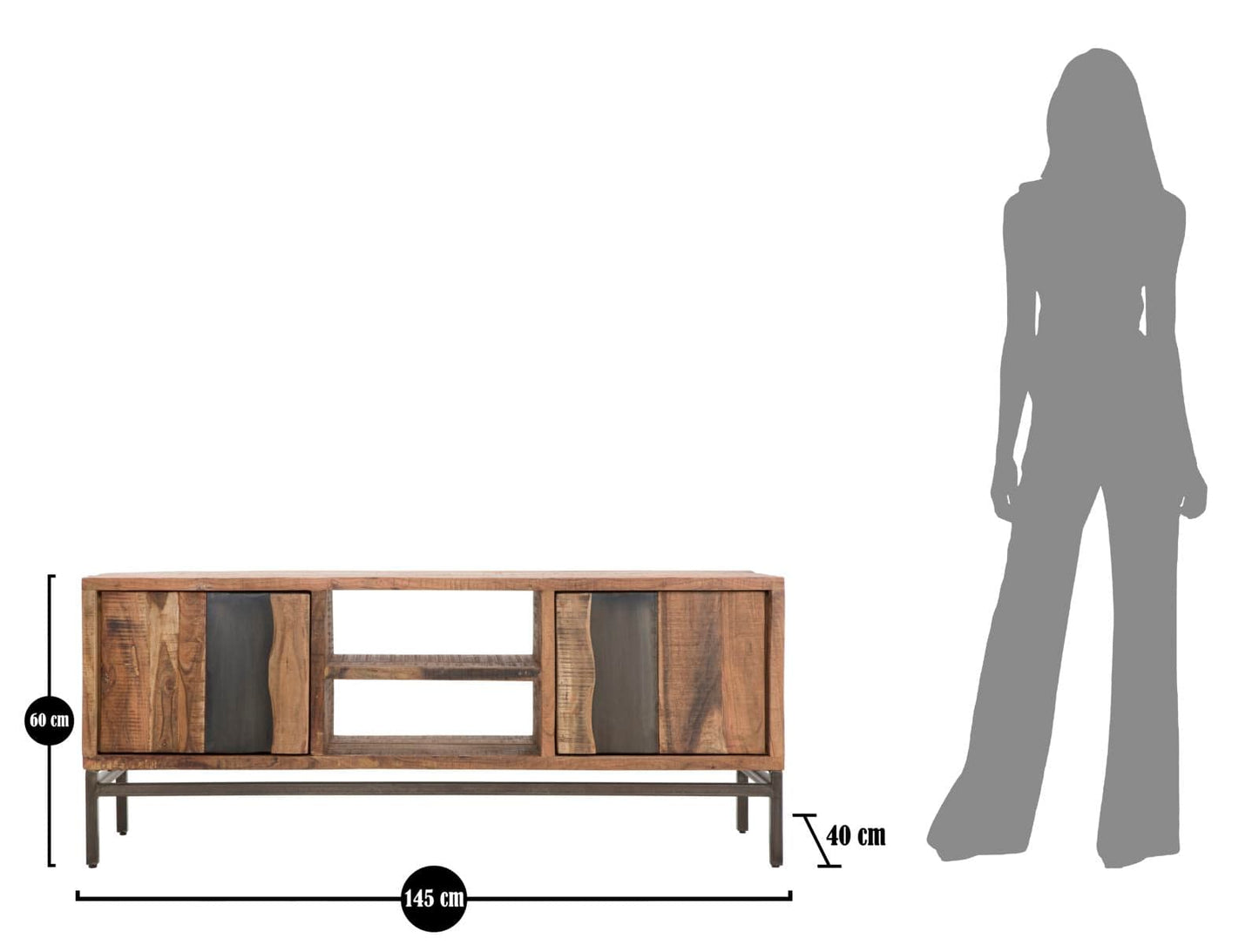 Mauro Ferretti TV HOLDER YELLOWSTONE CM 145X40X60 (LEGNO DI ACACIA NILOTICA)