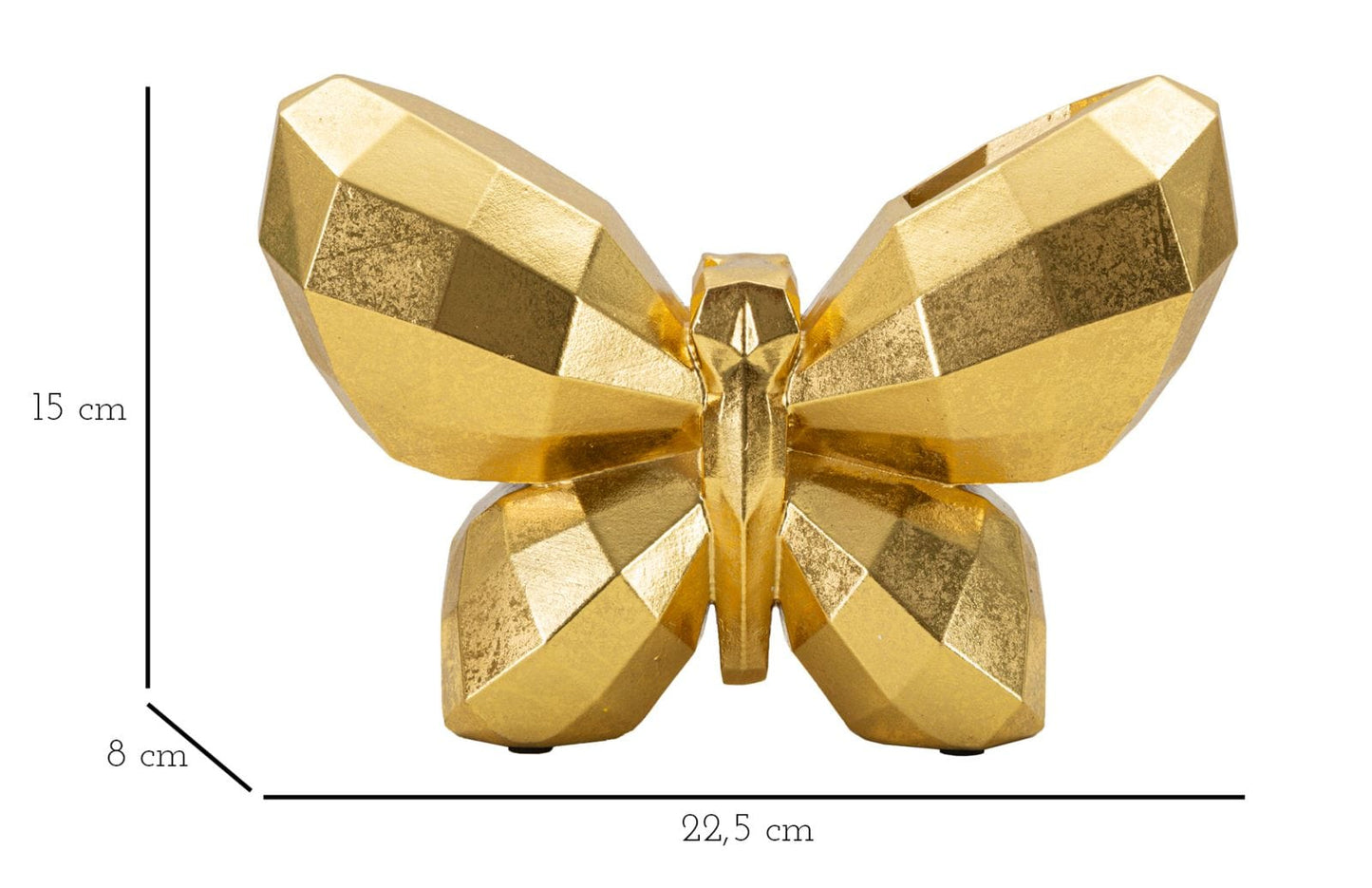 Mauro Ferretti VASE BUTTERFLY GOLD CM 22,5X8X15